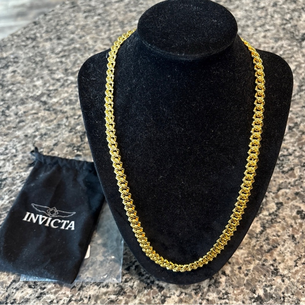 Invicta Elements Iced-Out Drip Chain Necklace, Gold NWT